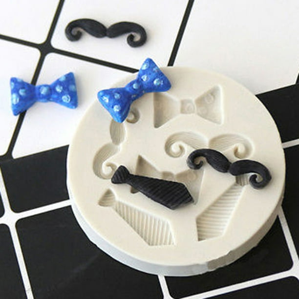 Silicone Beards Mustache Bow Tie Fondant Mould Cake Sugarcraft Chocolate Mol/_wk